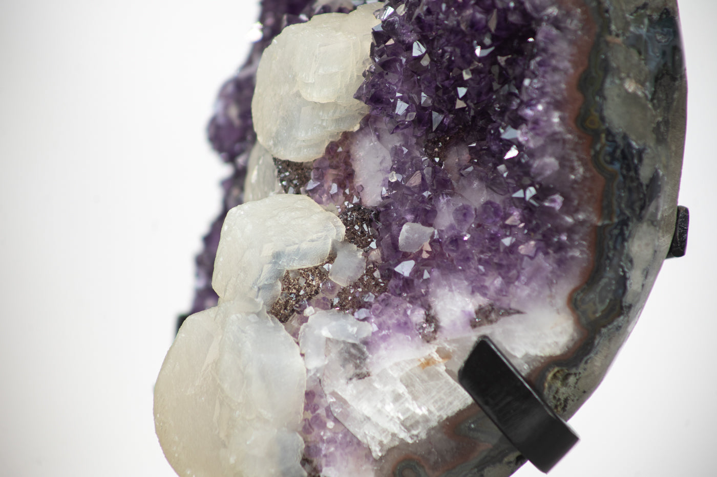 Outstanding 13 in Tall Natural Amethyst Crystal Cluster with unique Calcite Formation - MWS0351