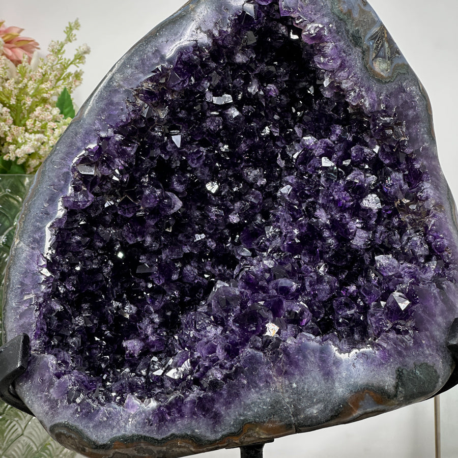 Outstaning Natural Deep Purple Amethyst Stone Geode - AWS0674