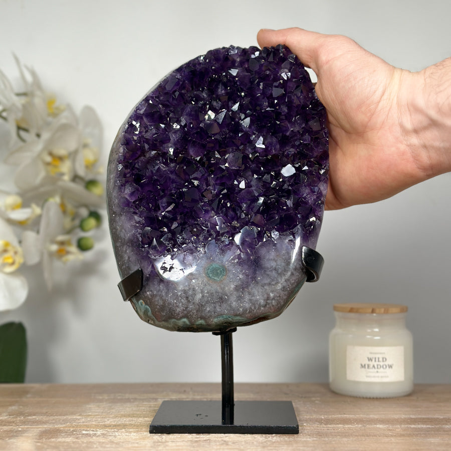 Natural Uruguayan Amethyst Cluster with Deep Purple Crystals - MWS1328