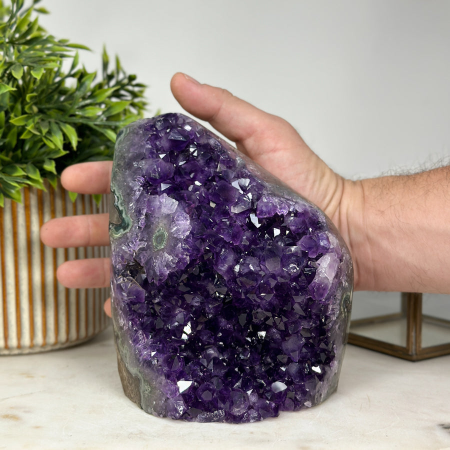 Gorgeous Self Standing Amethyst Stone with Agate Shell - CBP1015