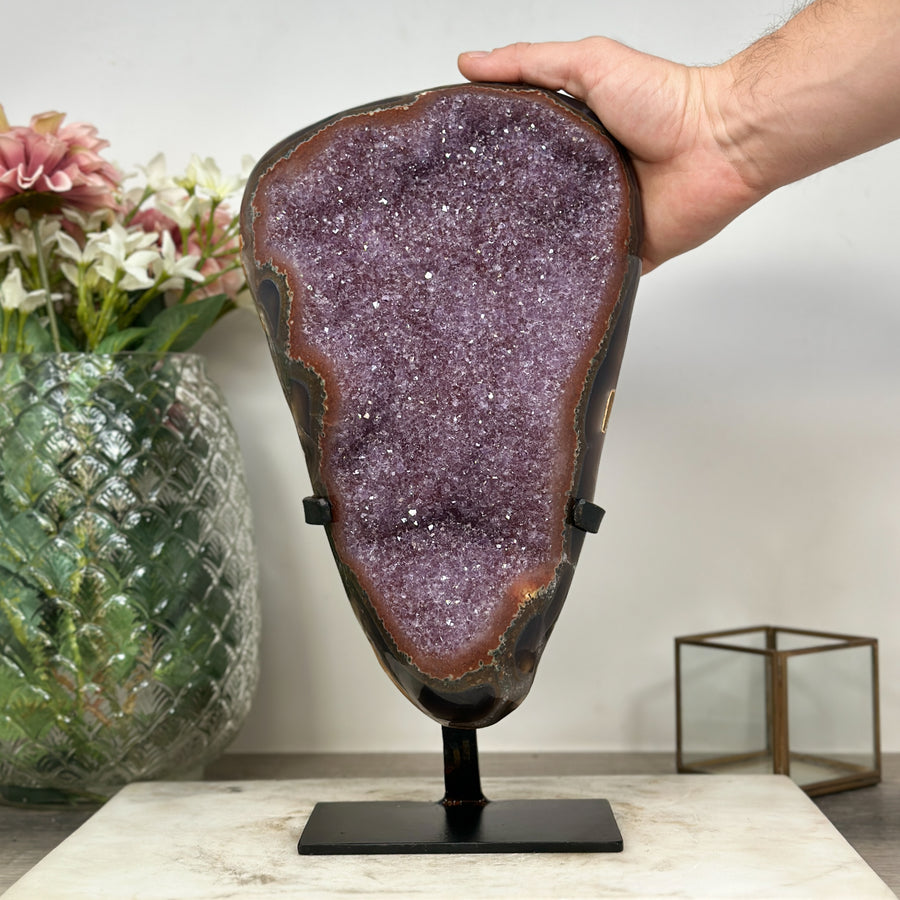 Huge Natural Amethyst Cluster with Red Agate Shell - AWS1355