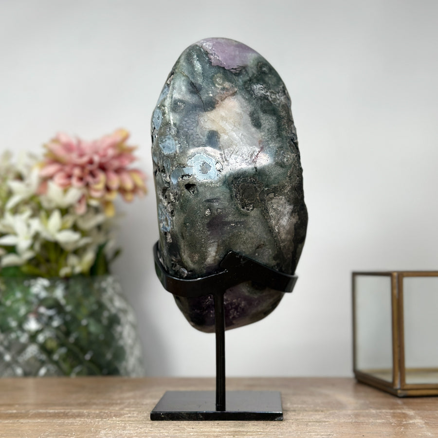 Beautiful Amethyst Geode with Unique Calcite Crystal Formation - MWS1056