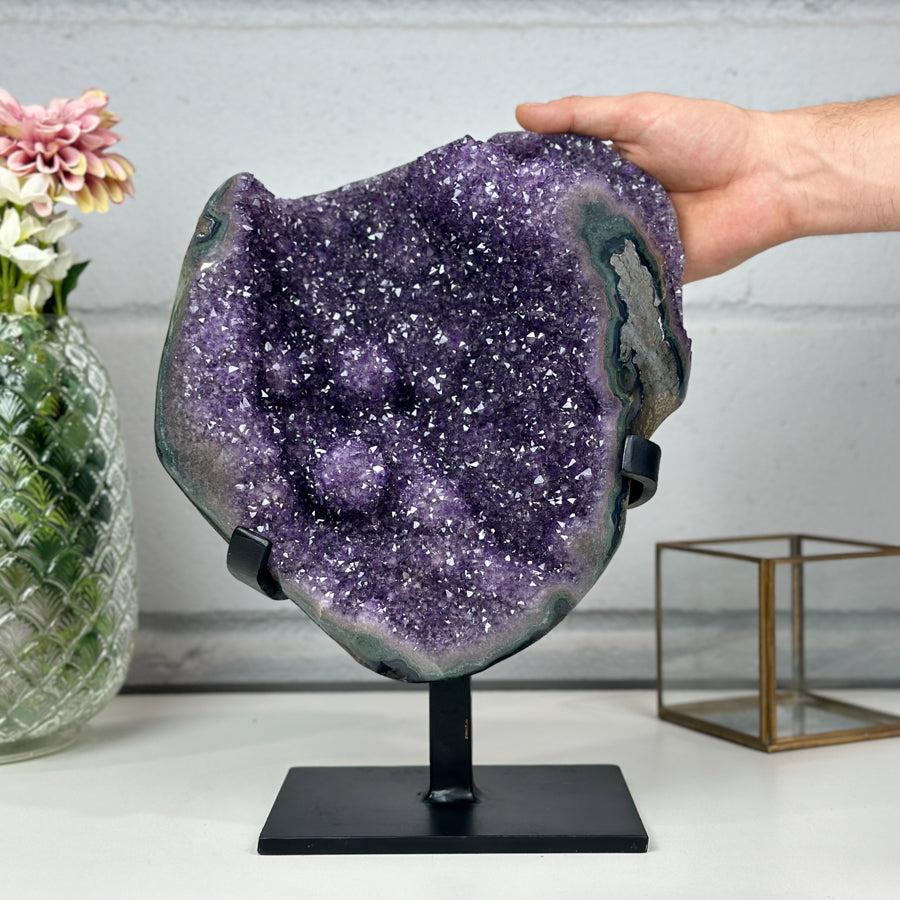 Huge Natural Amethyst Specimen, Display Included - AWS1432