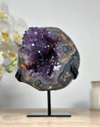 Beautiful Amethyst Crystal Geode wiith Metallic Stand - MWS1604