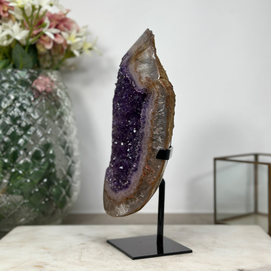 Charming Natural Amethyst &amp; Quartz Geode Centerpiece - MWS0914