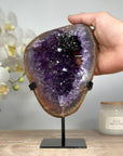 Natural Amethyst Geode with Black Hematite Formation - MWS1589