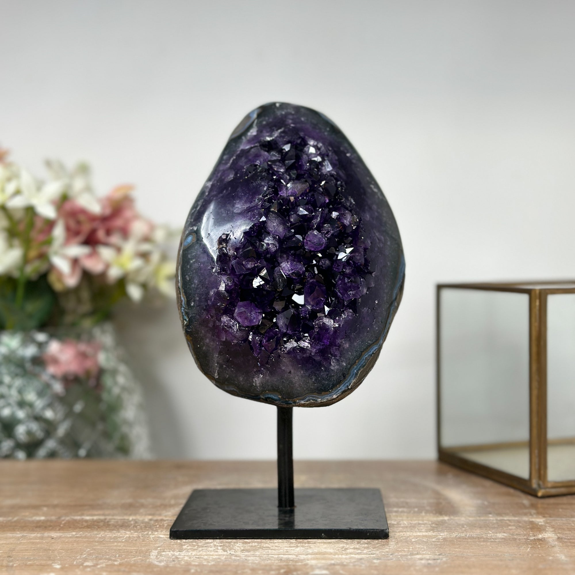 Premium Deep Purple Amethyst with Fixed Stand - AWS0544