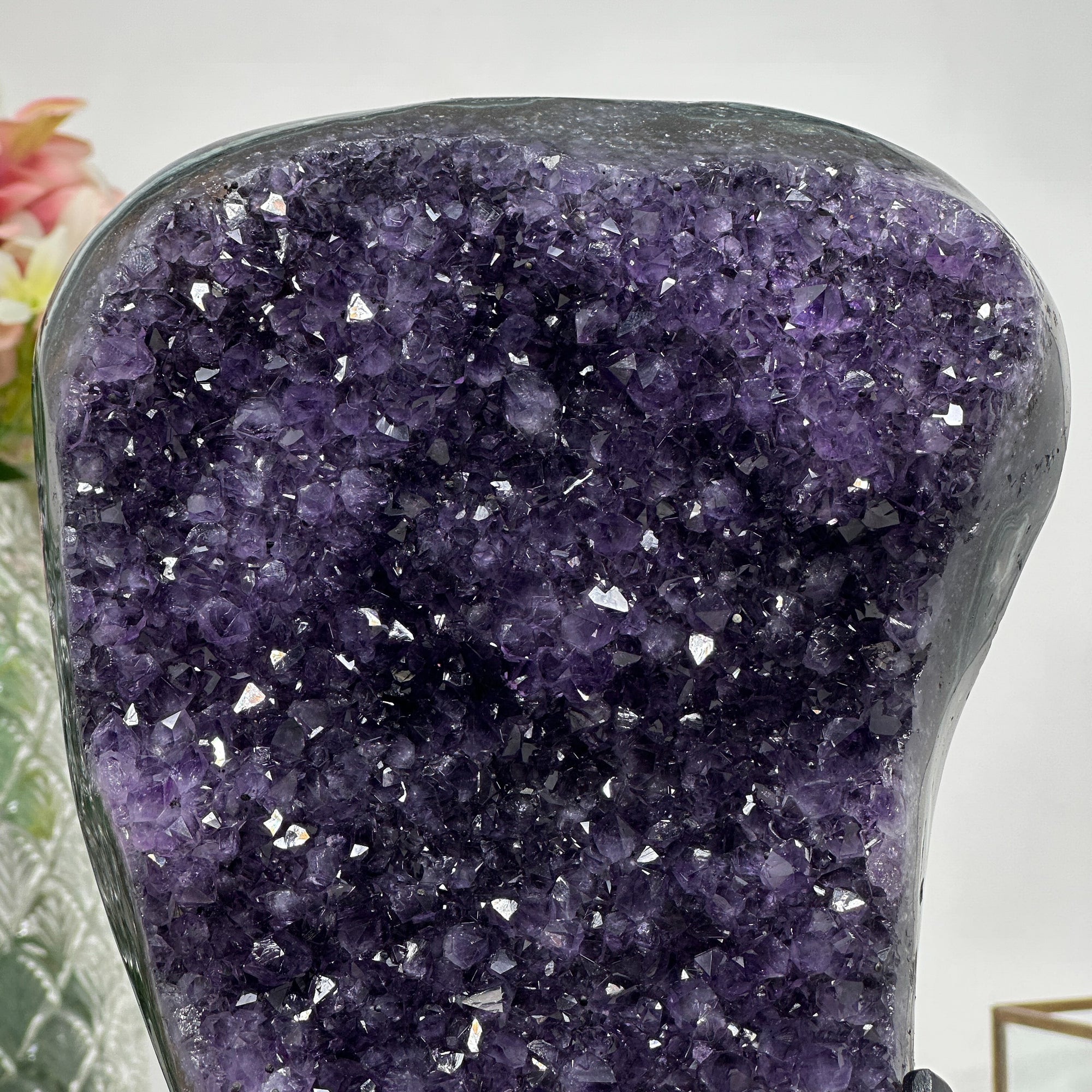 Large Natural Amethyst Stone Specimen with Jasper Shell - AWS0989