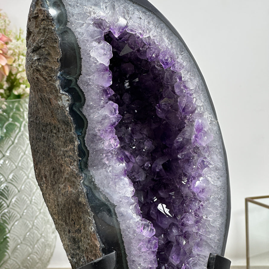 Natural Large Amethyst &amp; Agate Geode – Perfect for Meditation or Home Decor - MWS0902