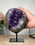 Magnificent Uruguayan Amethyst Geode on Metallic Stand - Elegant Display Piece - MWS0886