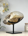 Natrual Quartz Geode with Metallic Stand - MWS1301