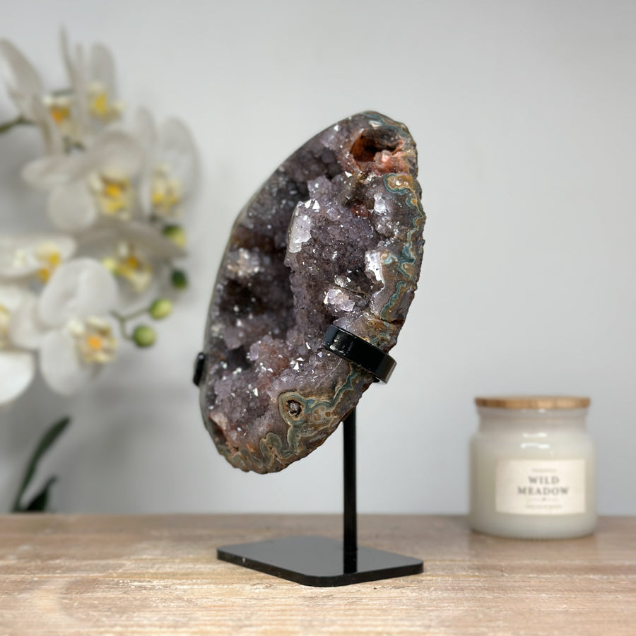 Rare Quartz and Jasper Crystal Geode - MWS1624