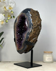 Unique Large Amethyst & Agate Geode, Premium Quality, Stand Included - MWS1505