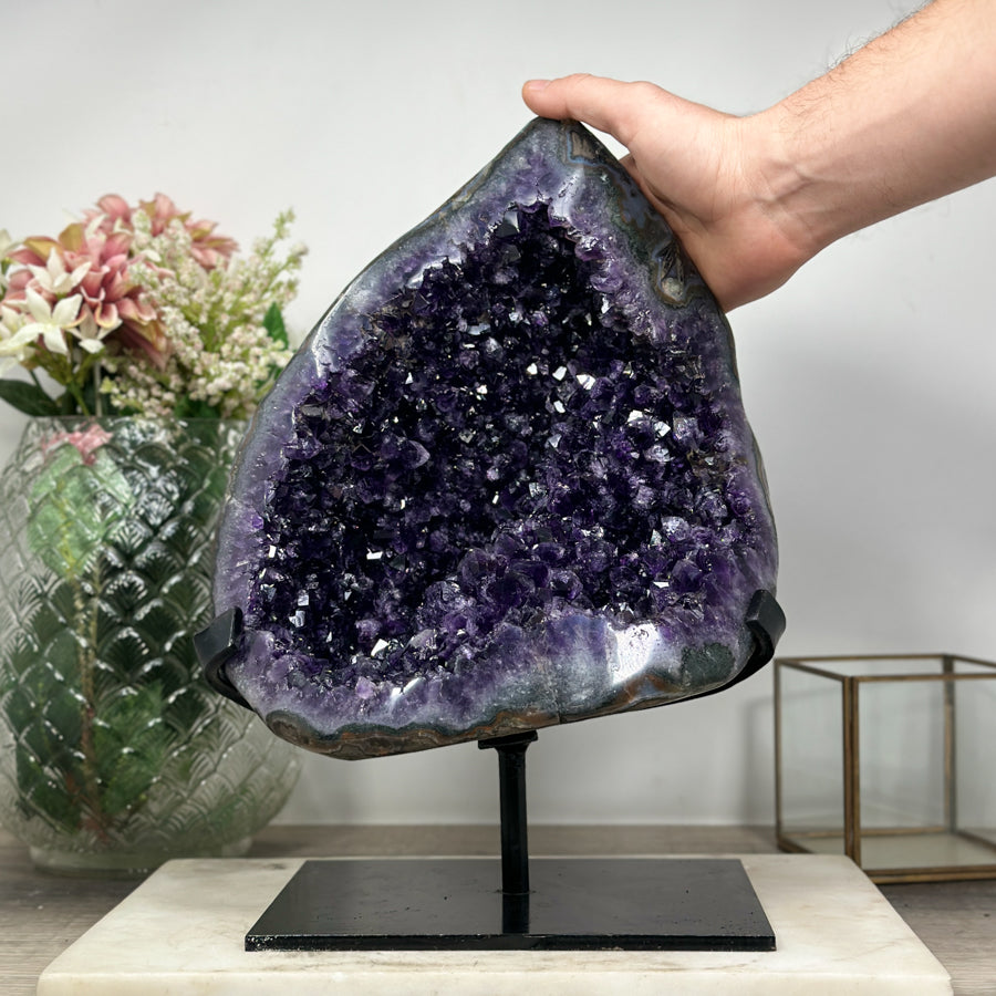 Outstaning Natural Deep Purple Amethyst Stone Geode - AWS0674