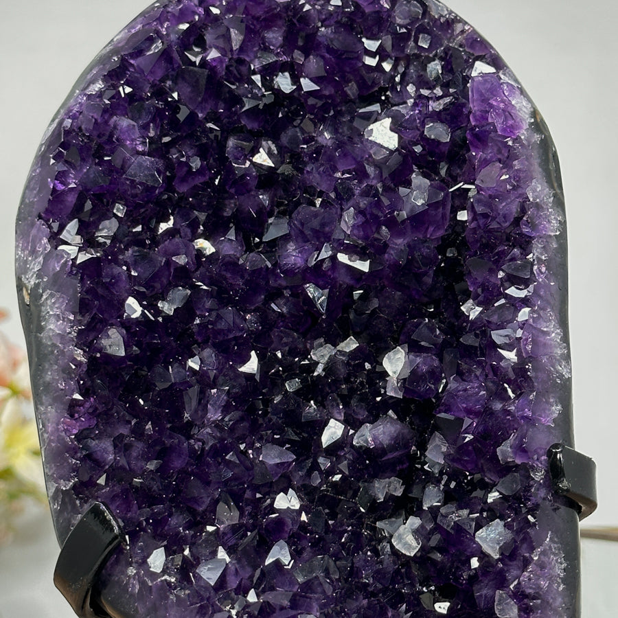 Natural Amethyst Cluster Specimen, Deep Purple &amp; Shinny Crystals - MWS0925