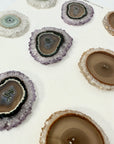 Genuine Amethyst, Agate, Quartz & Green Jasper Stalactite Slices Flat - Perfect for Crafting Unique Jewelry - STS0023