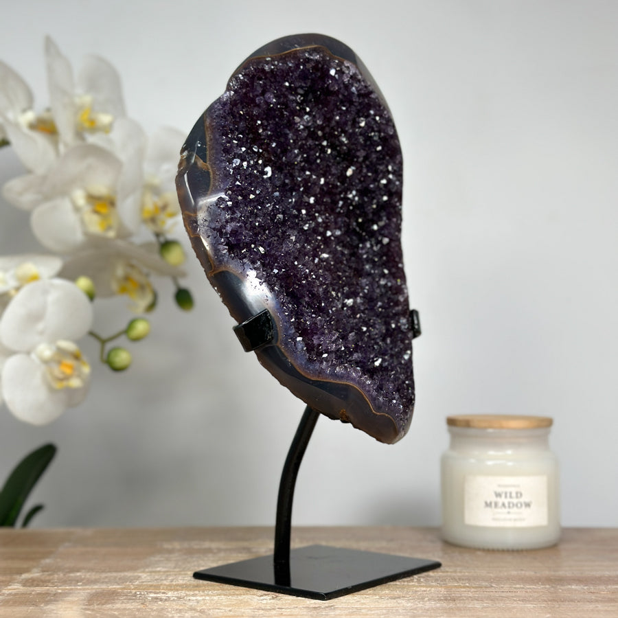 Outstanding Galaxy Amethyst &amp; Agate Geode - MWS1587