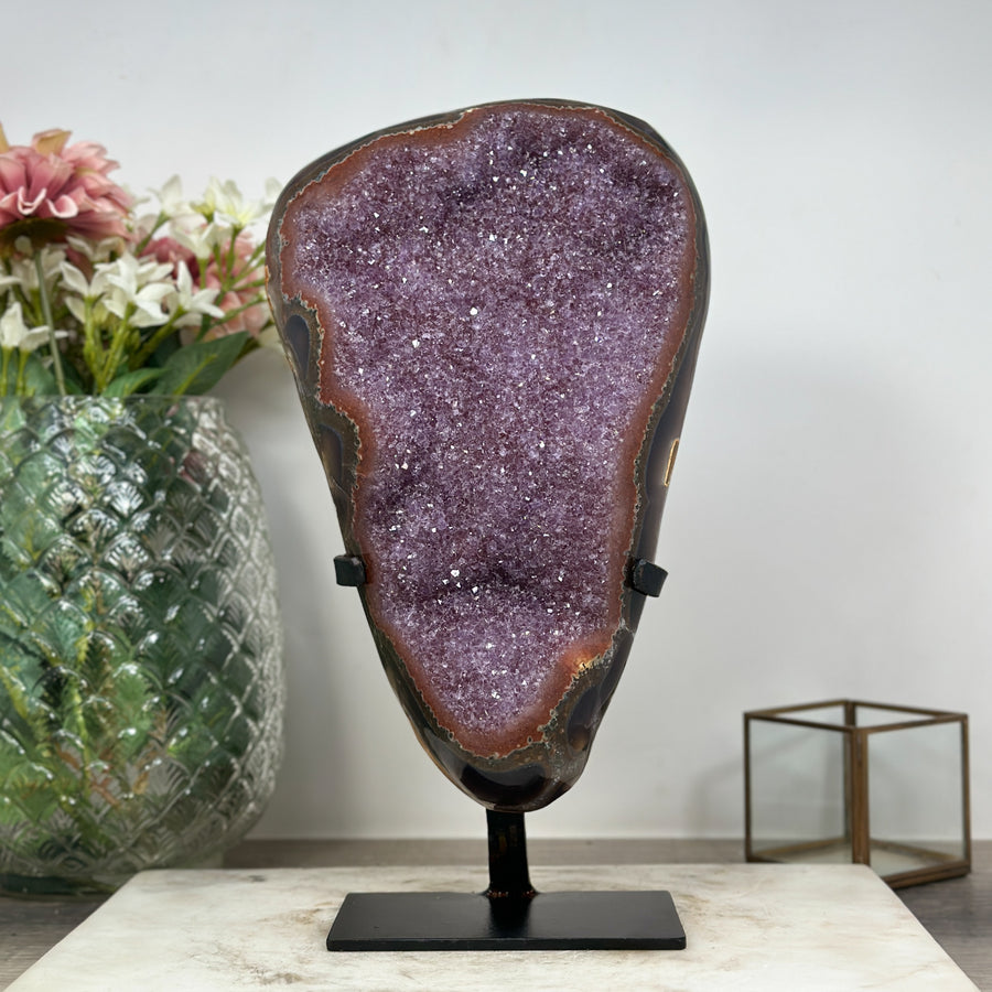 Huge Natural Amethyst Cluster with Red Agate Shell - AWS1355