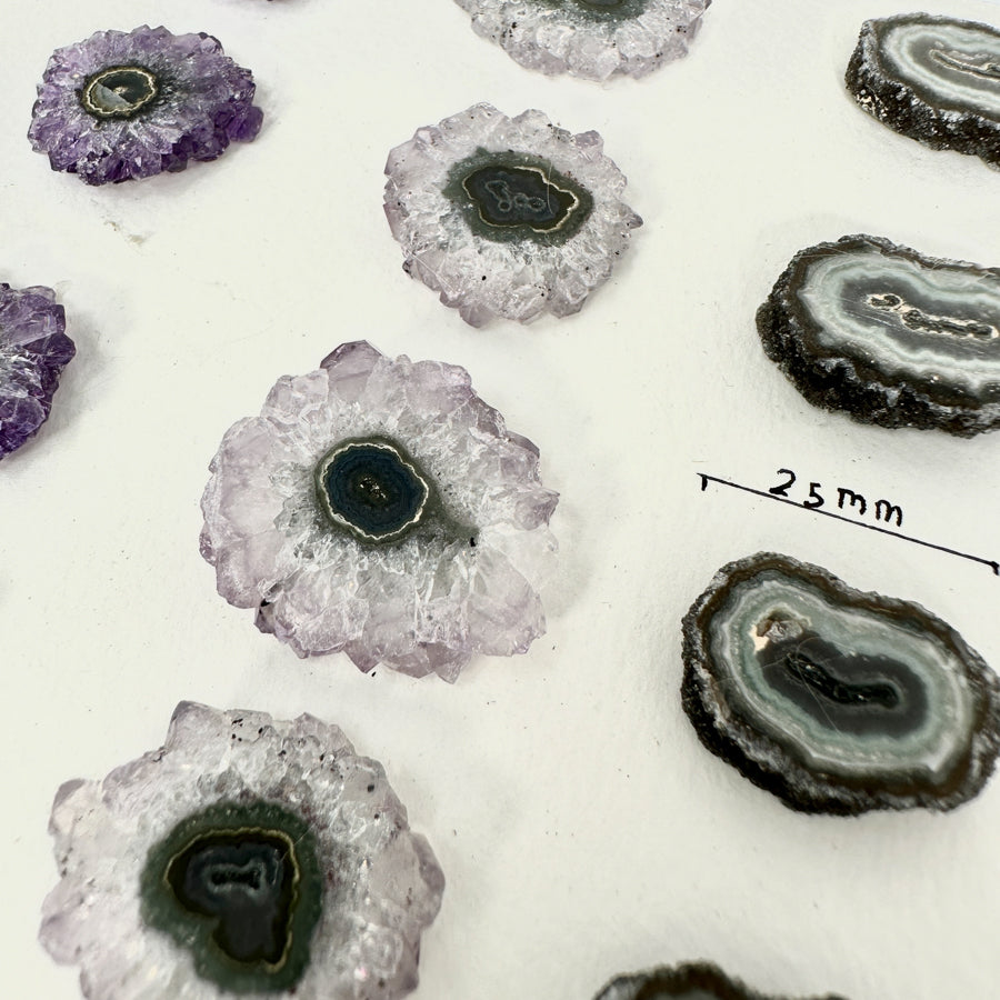 High-Quality Amethyst Quartz &amp; Green Jasper Stalactite Slices for Jewelers - Wholesale Bulk Pack - STS0024