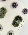 Unique Amethyst, Quartz & Green Jasper Stalactite Slices Set - Natural Crystal for Handmade Jewelry - STS0015