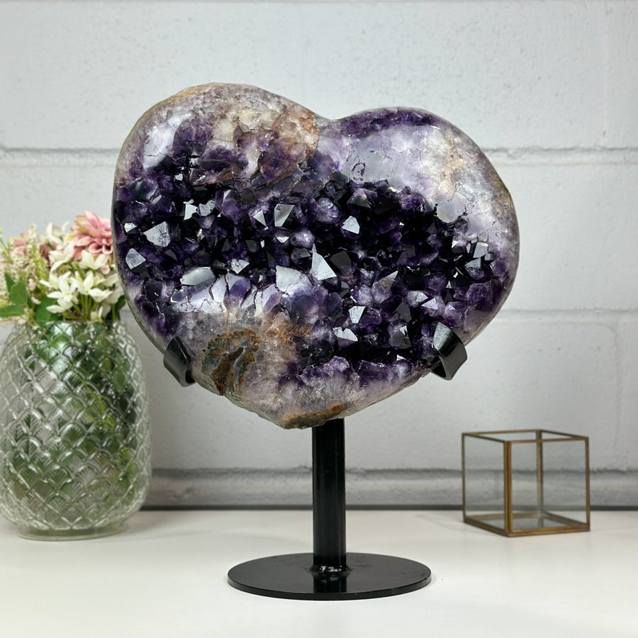 XXL Premium Amethyst Stone Heart - HAM0199