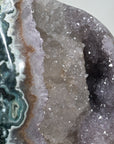 Natural Green Jasper & Amethyst Geode with huge Calcite Formation - CBP1070