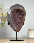 Shinny Druzy Amethyst Geode with Quartz Shell - MWS1586