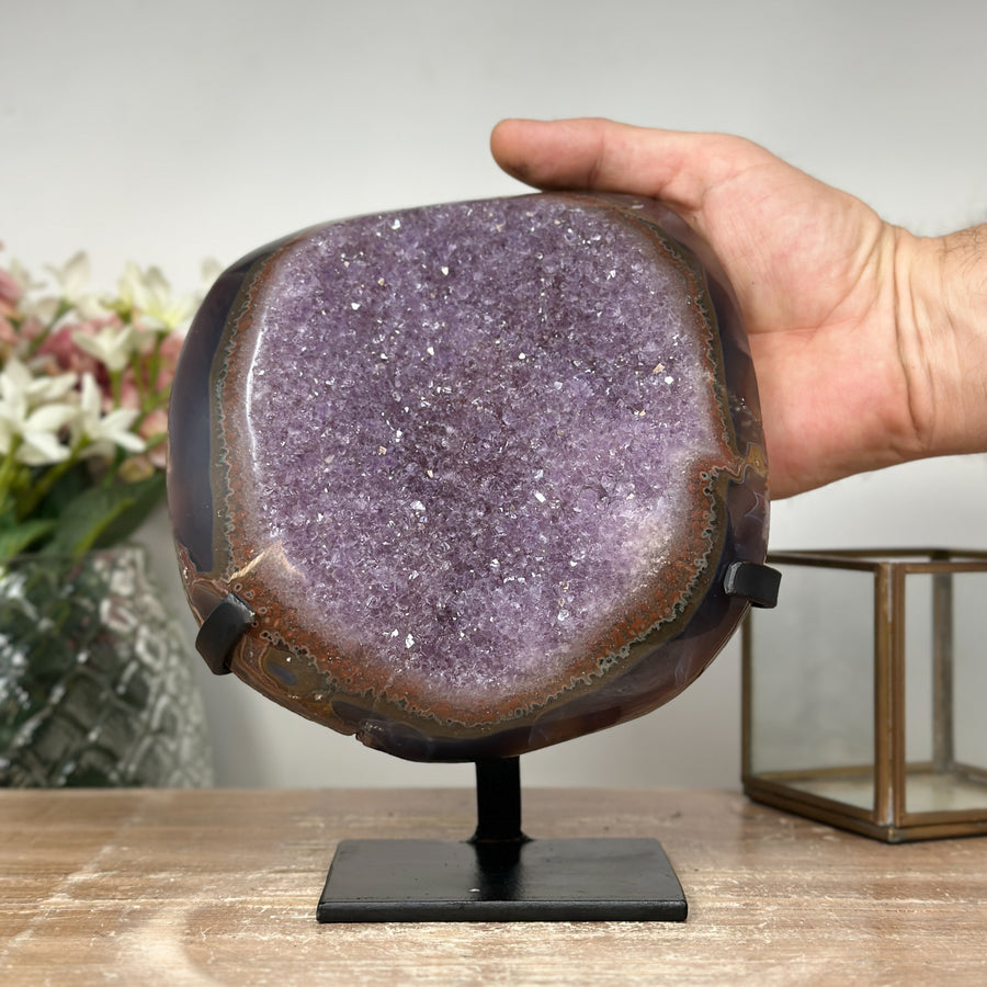 Natural Large Amethyst Geode, Stand Included - AWS1356