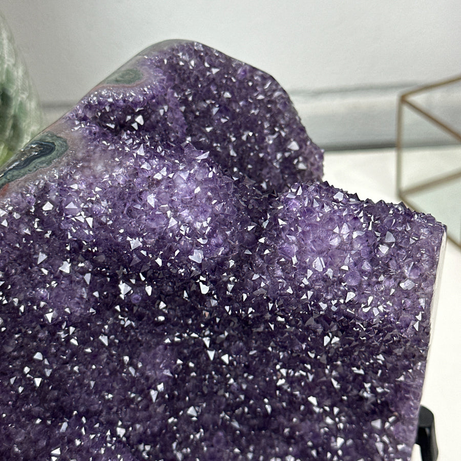 Huge Natural Amethyst Specimen, Display Included - AWS1432