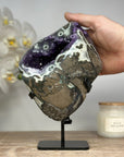 Astonishing Top Grade Natural Amethyst & Green Jasper Geode - MWS1400