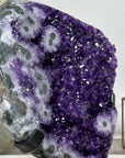 Outstanding Natural Amethyst Crystal Geode - Solid Metallic Stand Included - MWS0900