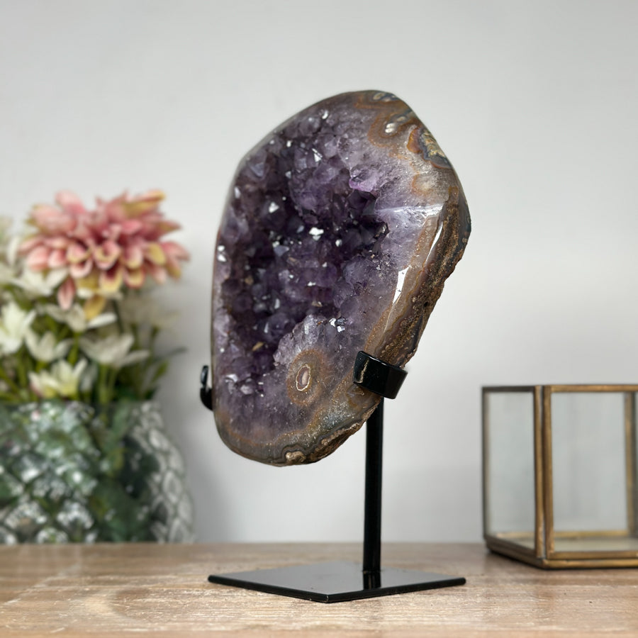 Amethyst &amp; Jasper Stone Geode - MWS1195