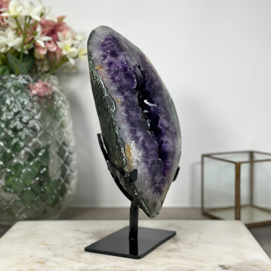 Outstanding Huge Amethyst Geode with Green Jasper Shell - AWS0582