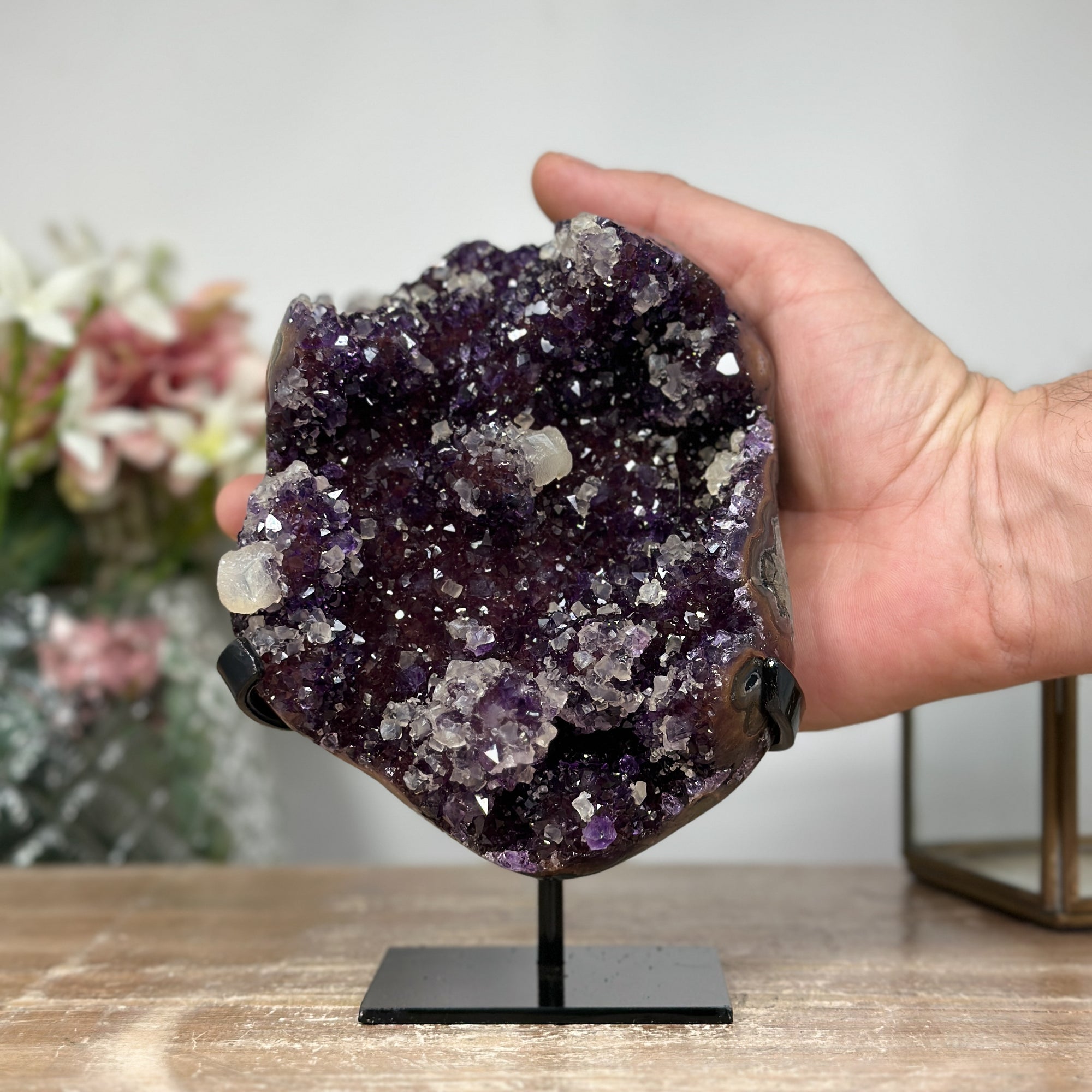 Beautiful Rare Amethyst &amp; Calcite Crystal Specimen from Uruguay - MWS0948