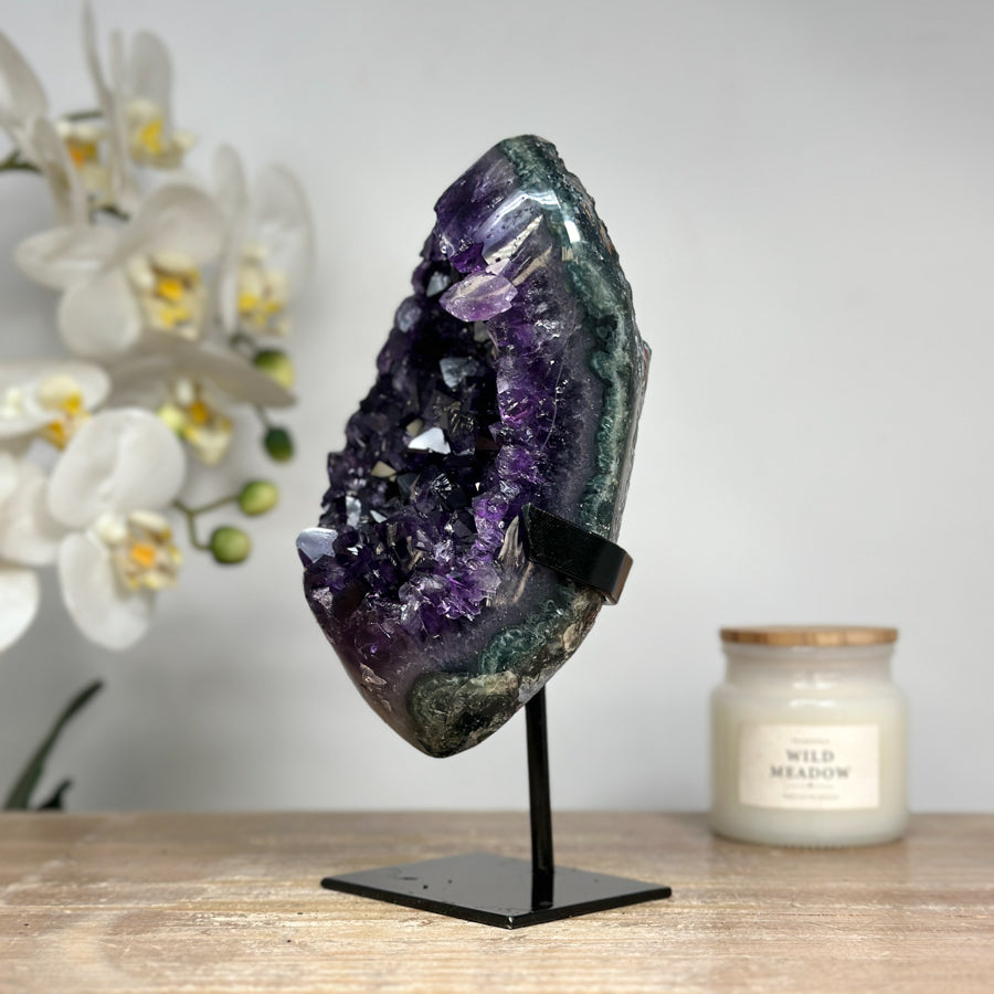 Beautiful Amethyst Crystal Cluster with Green Jasper Matrix - MWS1723