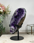 Outstanding Natural Amethyst Crystal Geode - Solid Metallic Stand Included - MWS0900