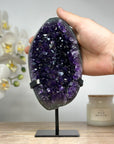 Premium Quality Amethyst Geode, Metallic Stand Included - MWS1722