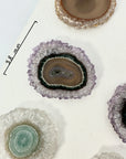 Genuine Amethyst, Agate, Quartz & Green Jasper Stalactite Slices Flat - Perfect for Crafting Unique Jewelry - STS0023