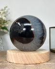 Quartz & Agate Sphere with Wooden Stand with uilt-in LED Light - SPH0138