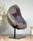 Uruguayan Amethyst Geode with ue Agate Shell & Stalacite Formation - MWS1362