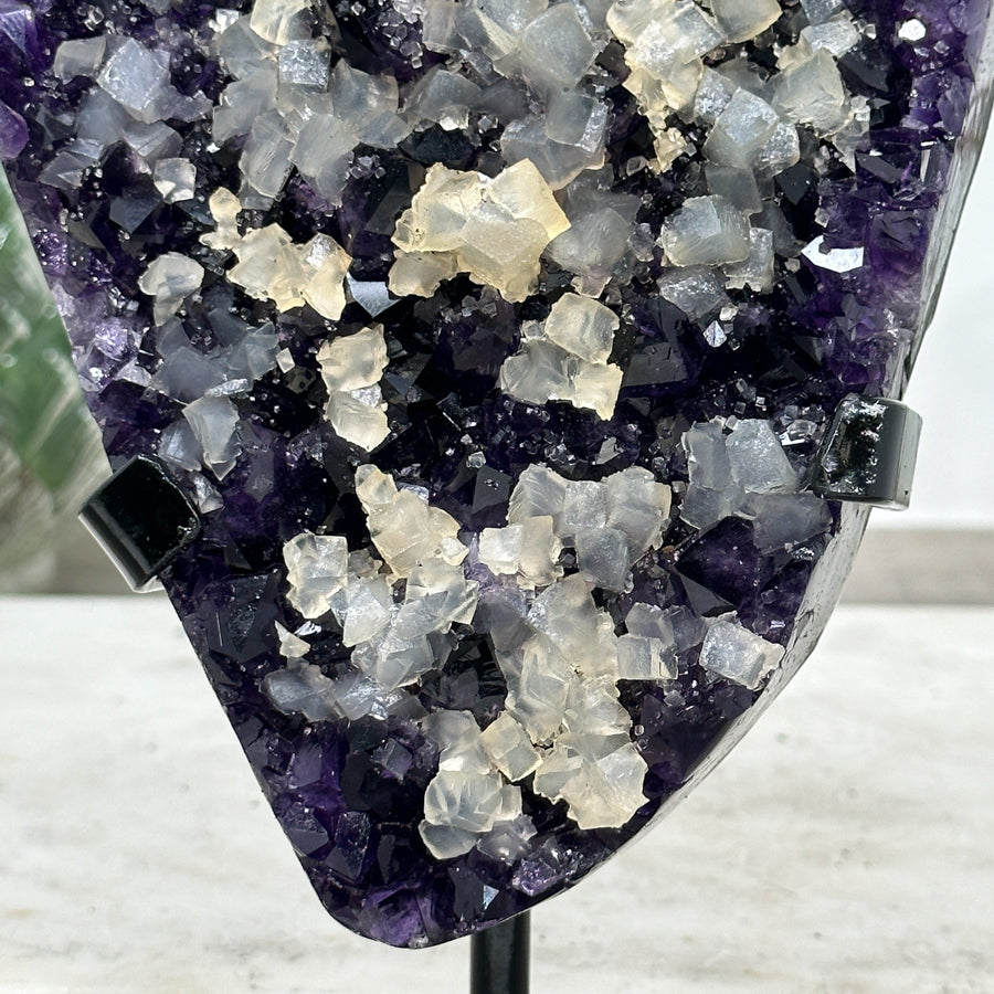 Premium A Grade Amethyst Cluster with Square Calcite Formations - MWS0908