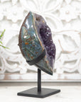 Outstanding Amethyst Geode with Green Jasper Shell, Stand Included - MWS0070