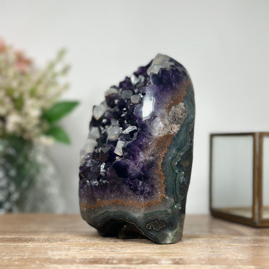 Stunning Amethyst Specimen with Calcite &amp; Green Jasper - CBP0973