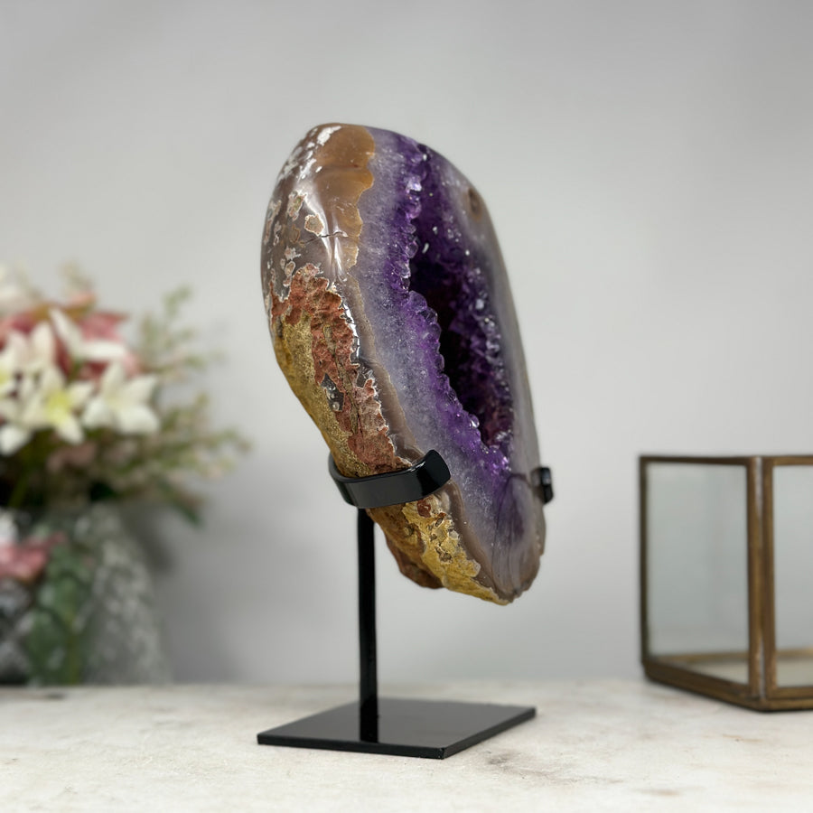 Natural Uruguayan Amethyst Geode: Perfect for Yoga Studios or Meditation Spaces - MWS0849