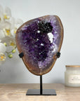 Natural Amethyst Geode with Black Hematite Formation - MWS1589