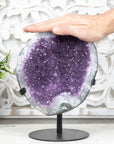Beautiful Natural Amethyst Geode from Uruguay, Handmade Stand Included - MWS0055