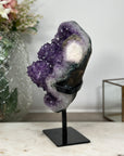 Natural Amethyst Stone Crystal with Calcite Formation - Unique Decorative Piece - MWS0895