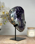 Intense Purple Amethyst Crystal with Jasper Shell - MWS1682