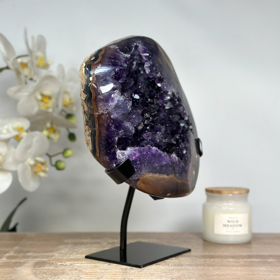 Outstanding Natural Amethyst Geode with agate Shell - MWS1735