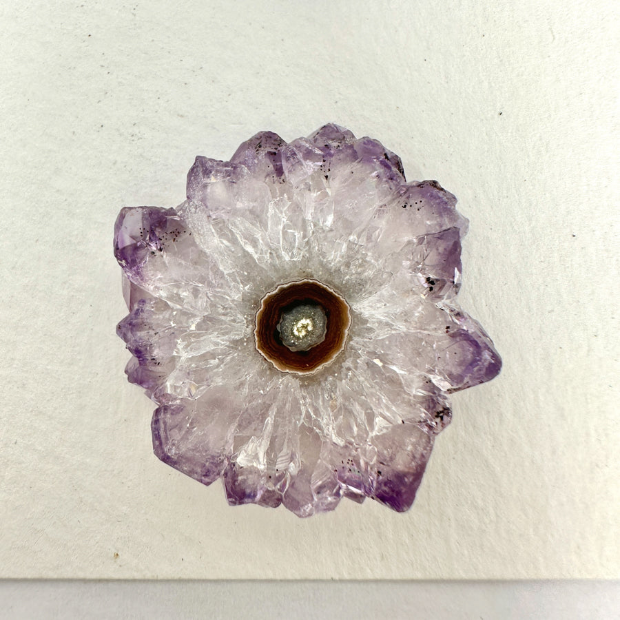 Unique amethyst &amp; Quartz Stalactite Slices Set - Natural Crystal for Handmade Jewelry - STS0020